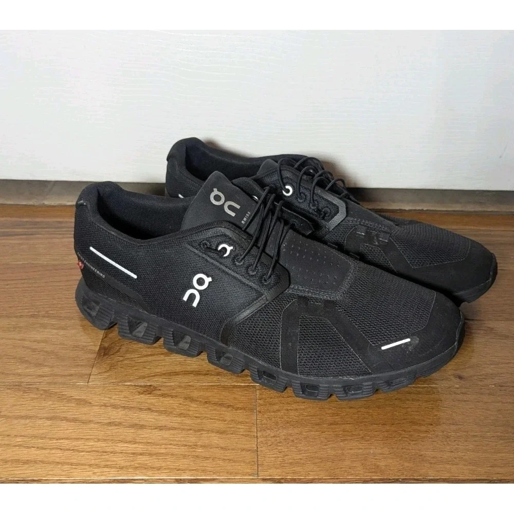 Athleisure ON Cloud 5 All Black 59-98986 Men's 12.5 Running Sneakers Swiss